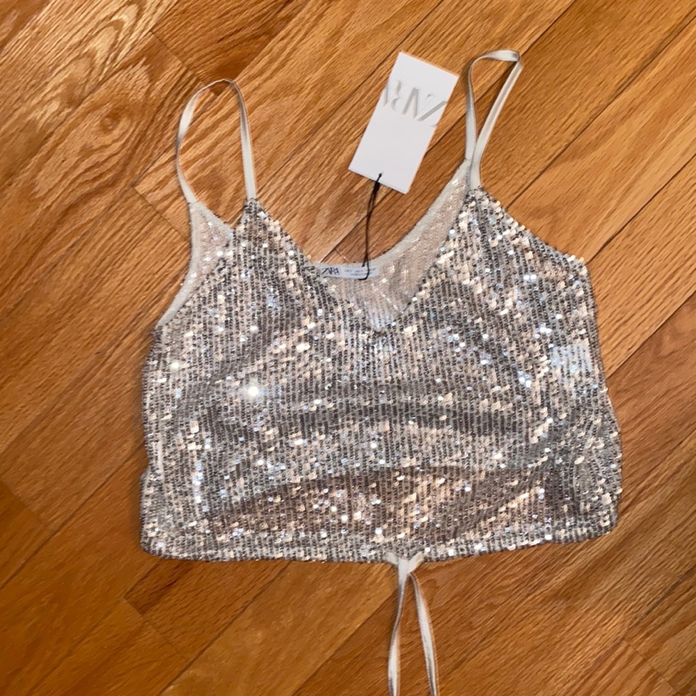 Zara sparkle crop top